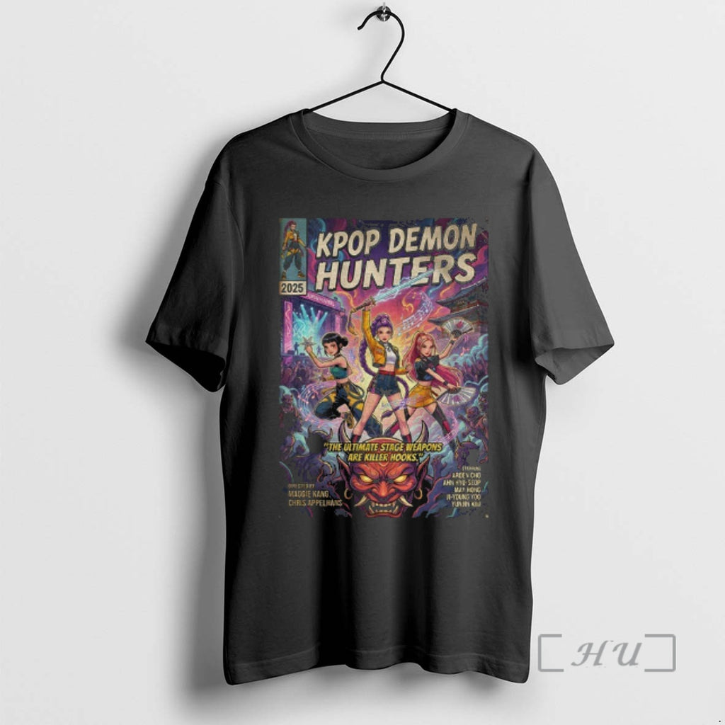 Officials Kpop Demon Hunters 2025 The Ultimate Stage Weapons Are Killer Hooks Minimal Movie Premium T-Shirts, Hoodie,...