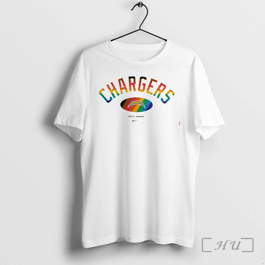 Officials Los Angeles Chargers Pride Month Rainbow Logo Tee