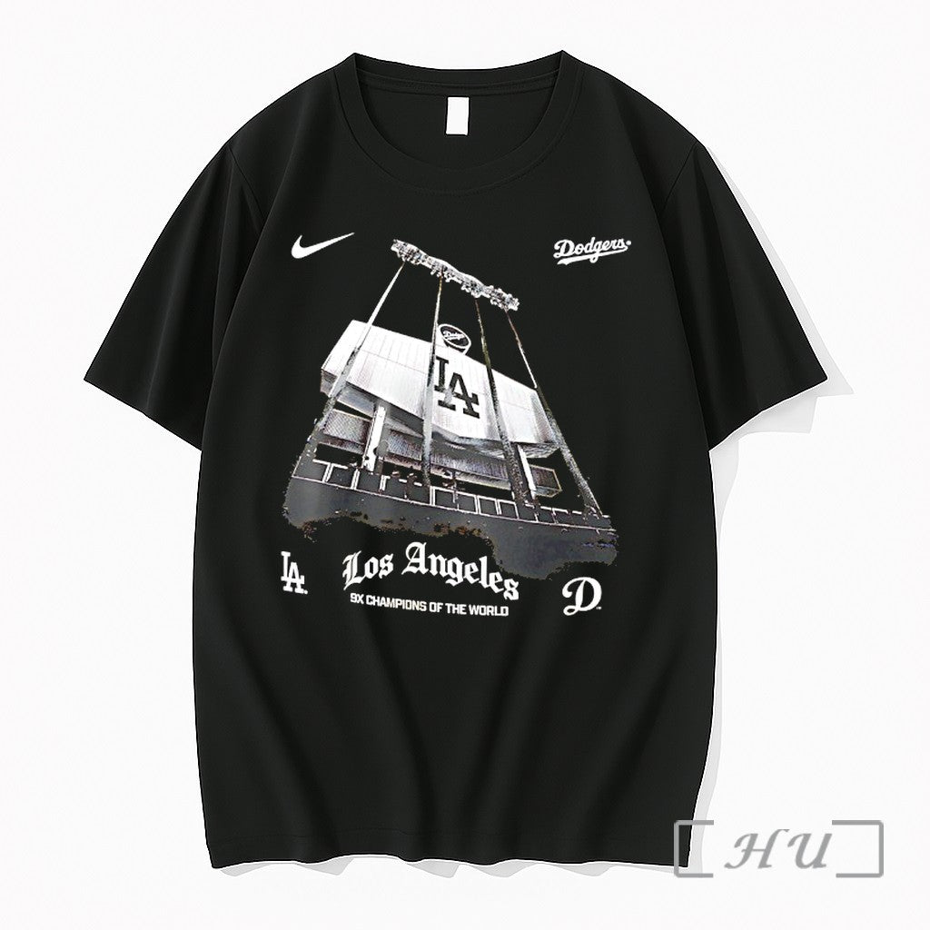 Officials Los Angeles Dodgers Dodger Stadium 9x Champions Of The World Mlb Premium T Shirts