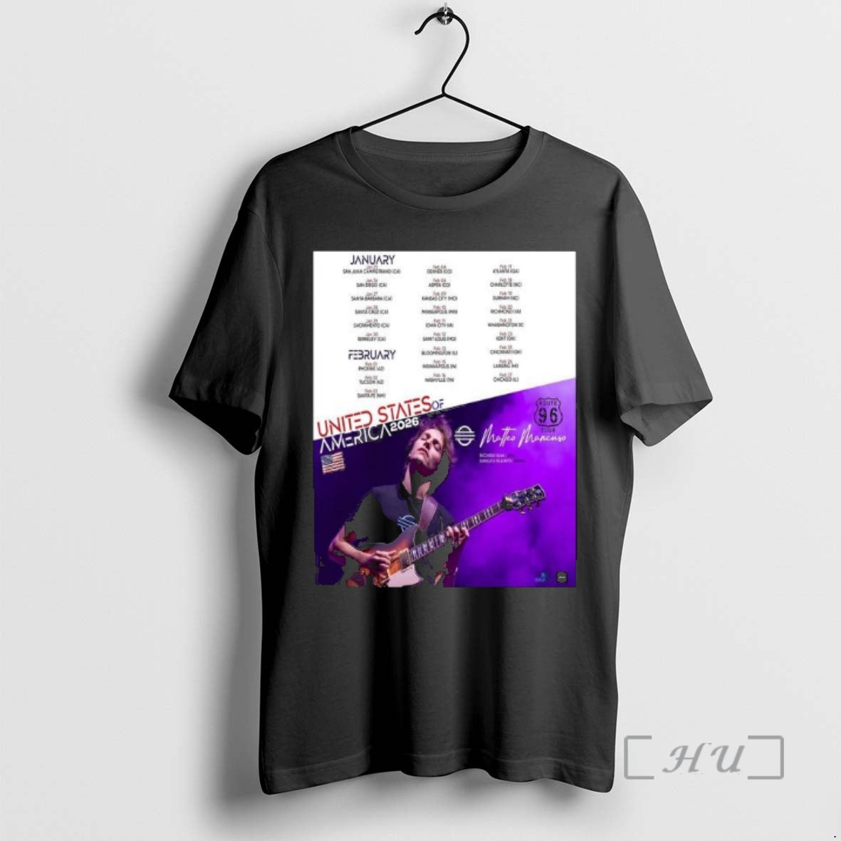 Officials Matteo Mancuso Route 96 United States Of America 2026 Tour Schedule Dates Premium T-Shirts, Hoodie, Sweatshirt