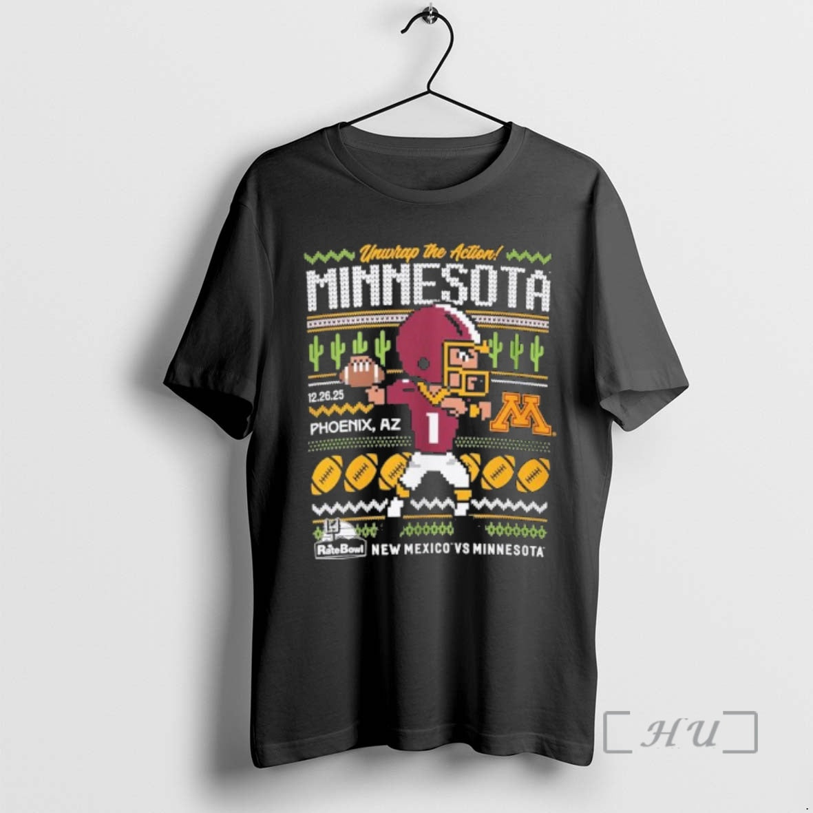 Officials Minnesota Golden Gophers 2025 Rate Bowl 8 Pixel T-Shirts, Hoodie, Sweatshirt | PrintMintTees.com