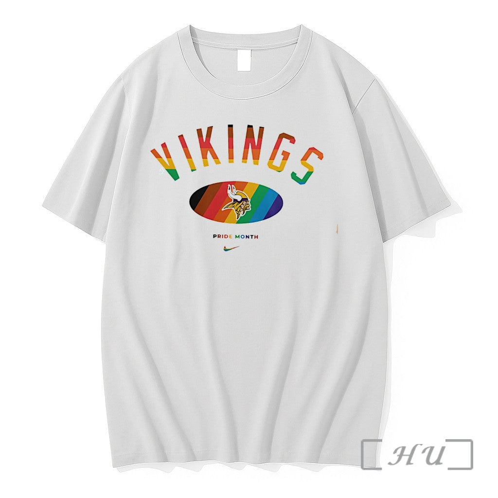 Officials Minnesota Vikings Pride Month Rainbow Logo Tee