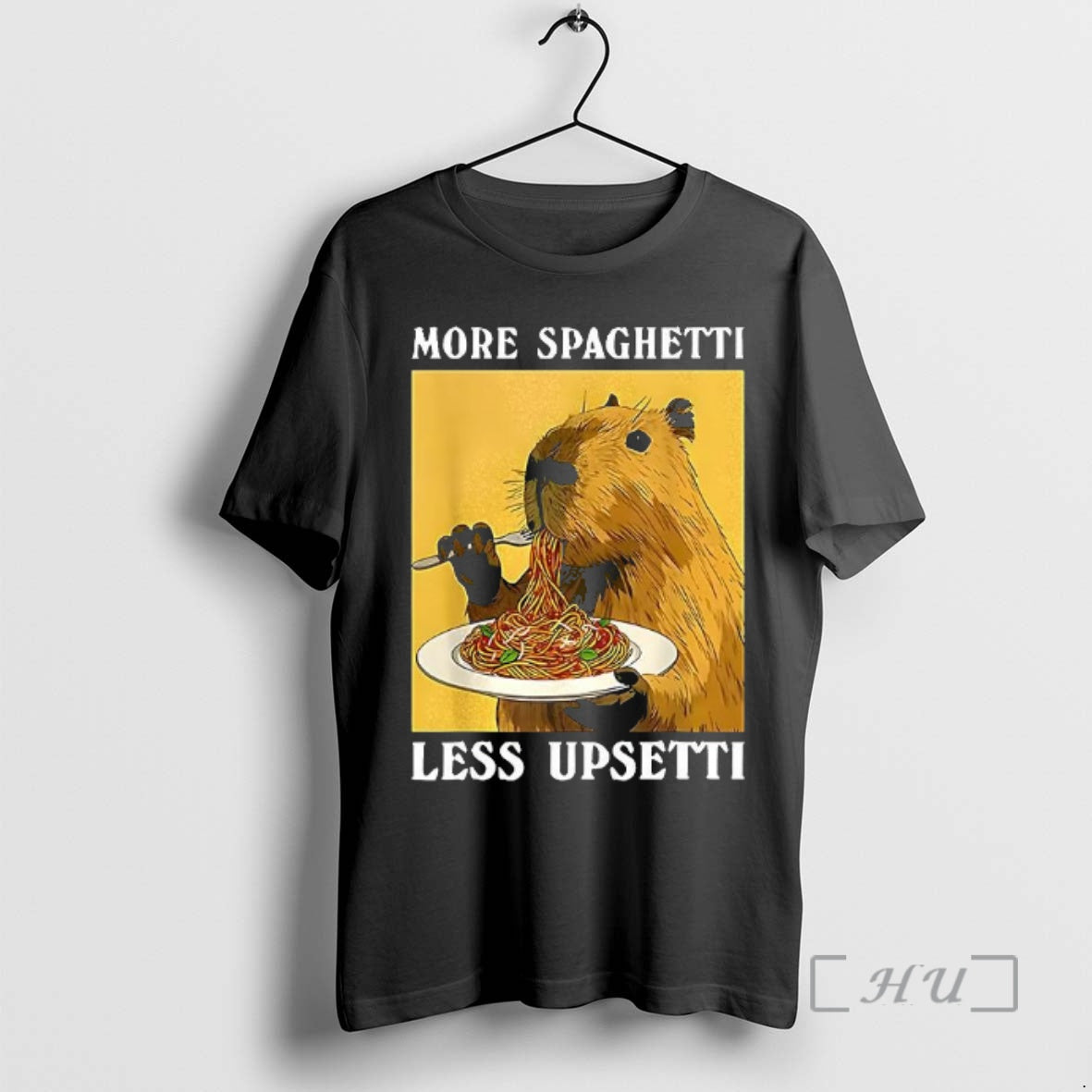 Officials More Spaghetti Less Upsetti Capybara Eating Pasta Meme T-Shirts, Hoodie, Sweatshirt | PrintMintTees.com