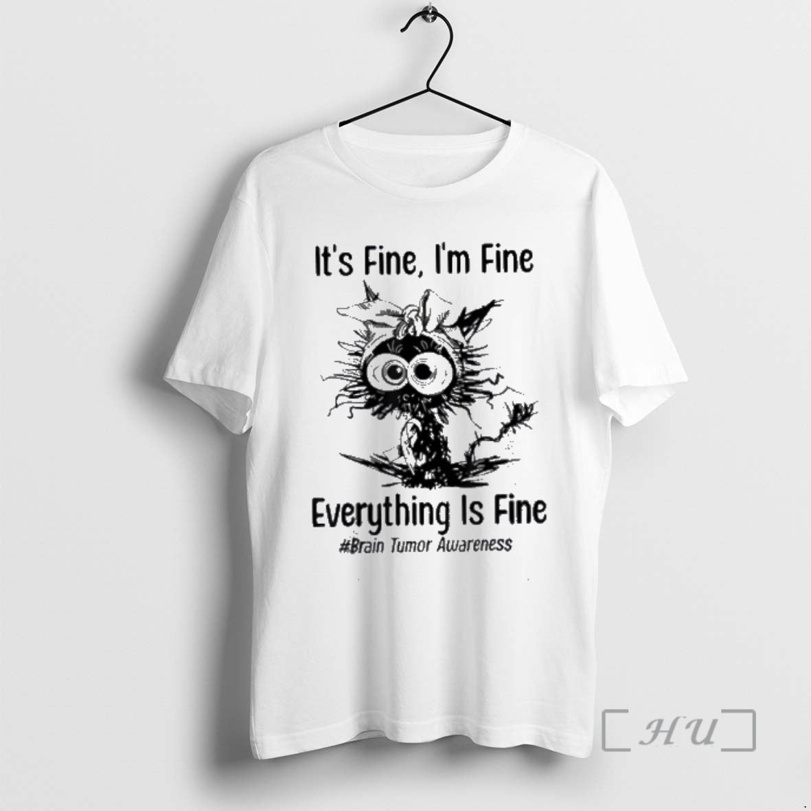 Officials Motivational Brain Tumor Awareness Cat Gray Ribbon Funny T-Shirts, Hoodie, Sweatshirt | PrintMintTees.com