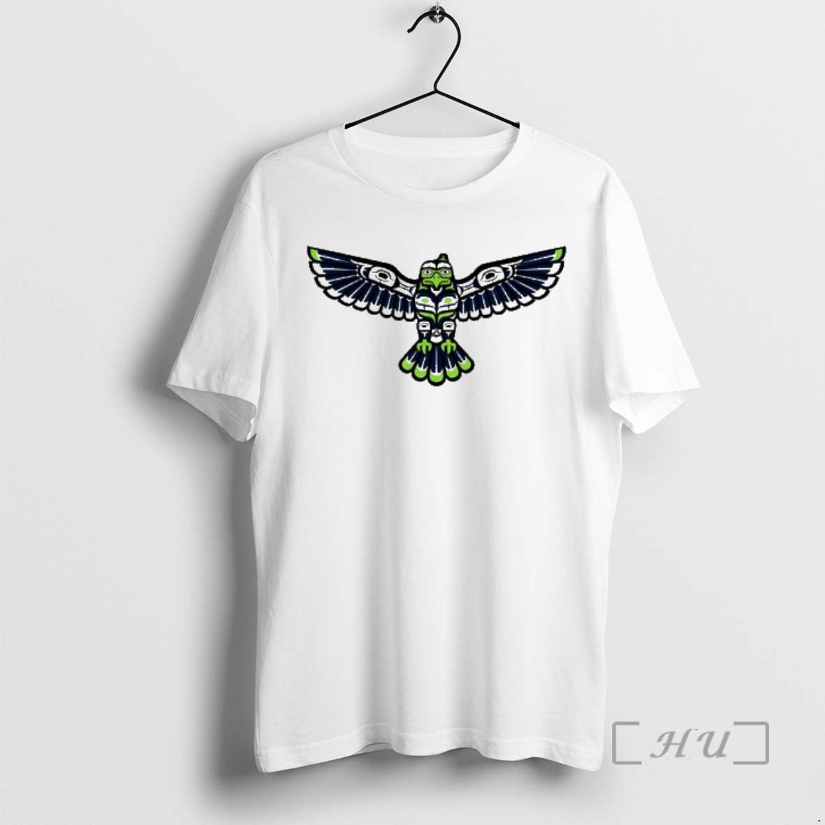 Officials Native American Style Totem Pole Flying Hawk Seattle Colors T-Shirts, Hoodie, Sweatshirt | PrintMintTees.com