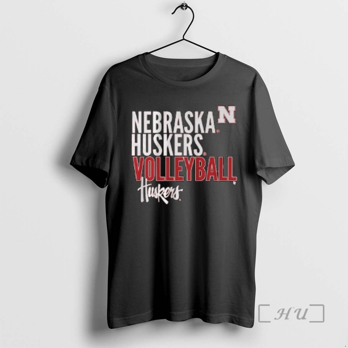 Officials Nebraska Volleyball Text Logo Overlay 2025 Circle Black T-Shirts, Hoodie, Sweatshirt | PrintMintTees.com