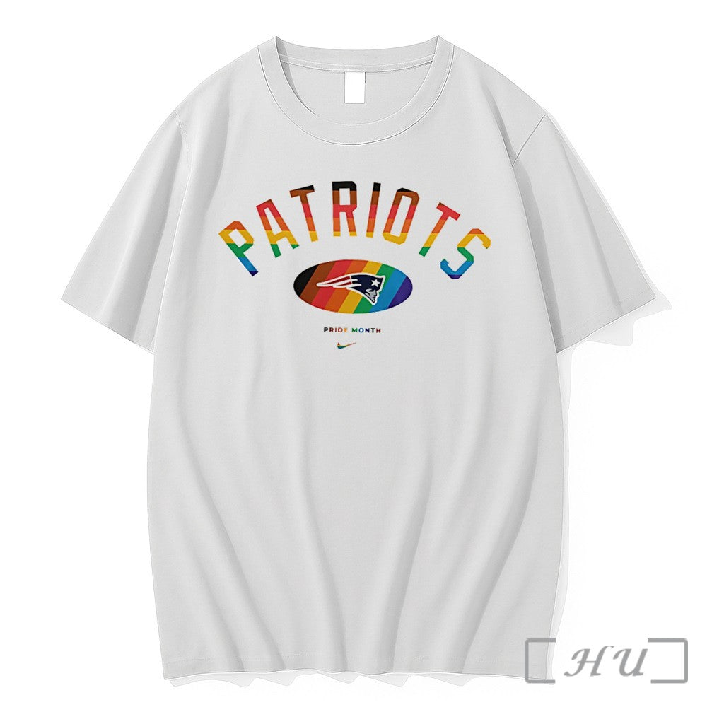 Officials New England Patriots Pride Month Rainbow Logo Tee