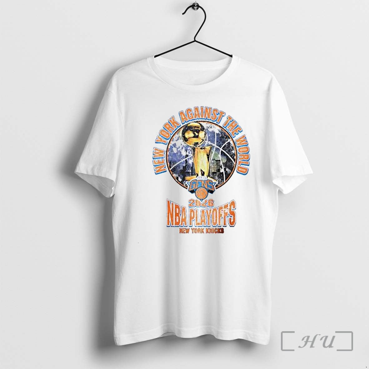Officials New York Against The World New York Knicks Nba Playoffs 2026 Premium T Shirts