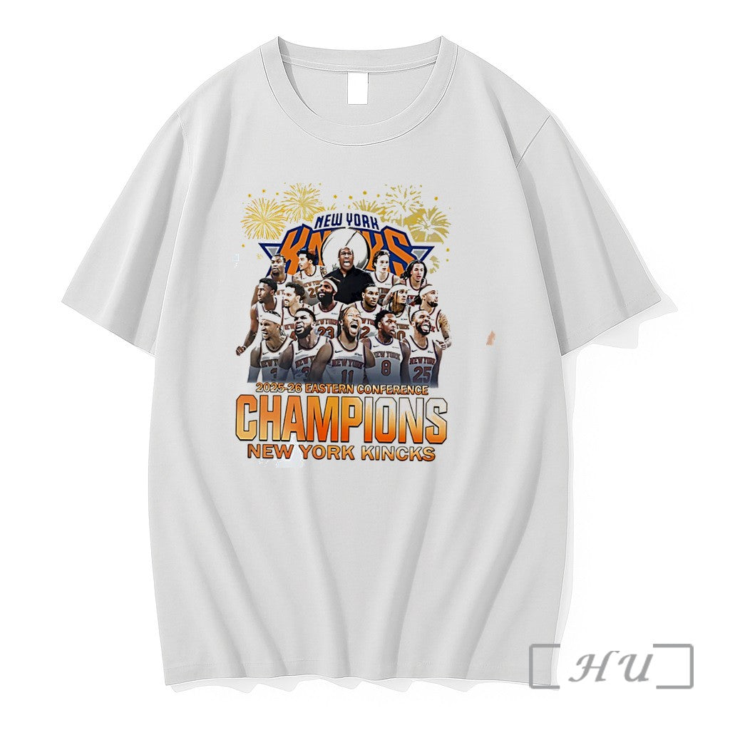 Officials New York Knicks 2025 2026 Eastern Conference Champions Team Collage Tee Premium T Shirts