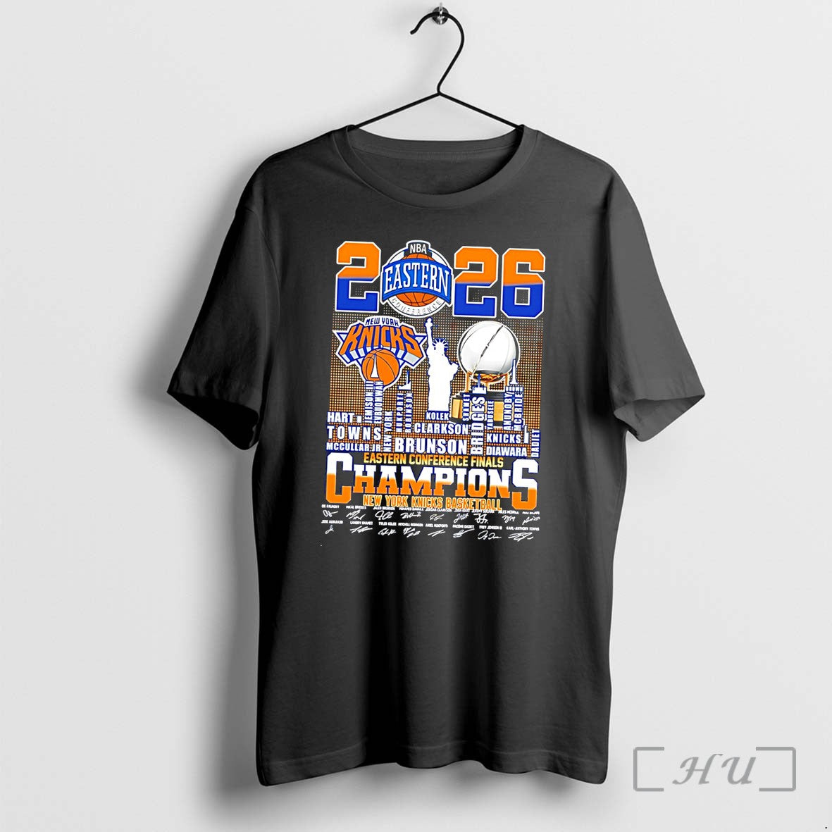 Officials New York Knicks 2026 Nba Eastern Conference Champions Skyline Tee Premium T Shirts Sweater
