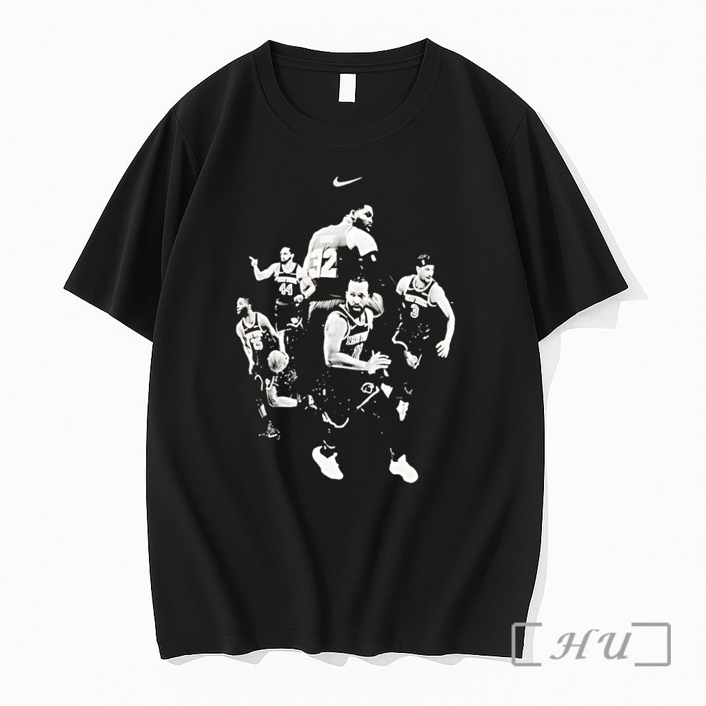 Officials New York Knicks Apparel Collage Featuring Evan Fournier And Teammates Black Premium T Shirts
