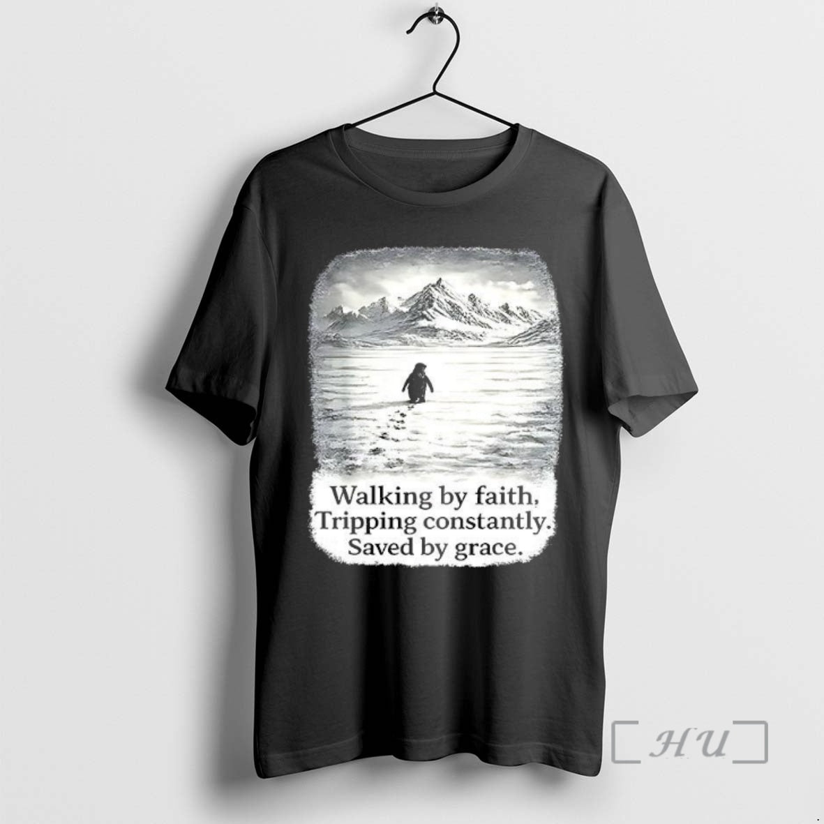 Officials Nihilist Penguin Walking By Faith Tripping Constantly Saved By Grace Woman Premium T Shirts Hoodie, Sweatshirt