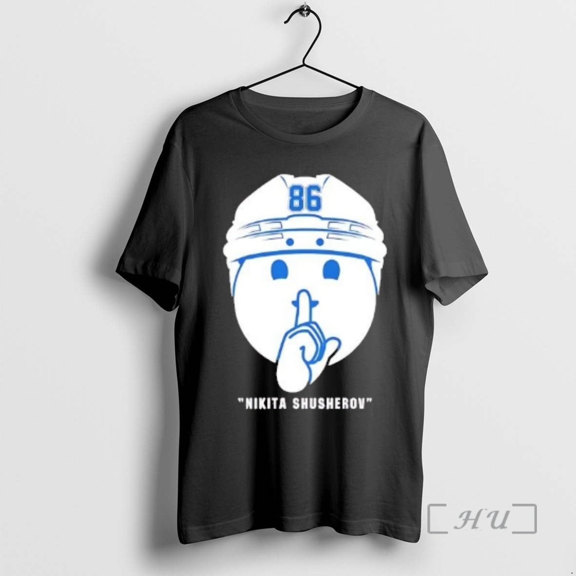 Officials Nikita Kucherov Shhh Celly Head Icon Helmet T-Shirts, Hoodie, Sweatshirt | PrintMintTees.com