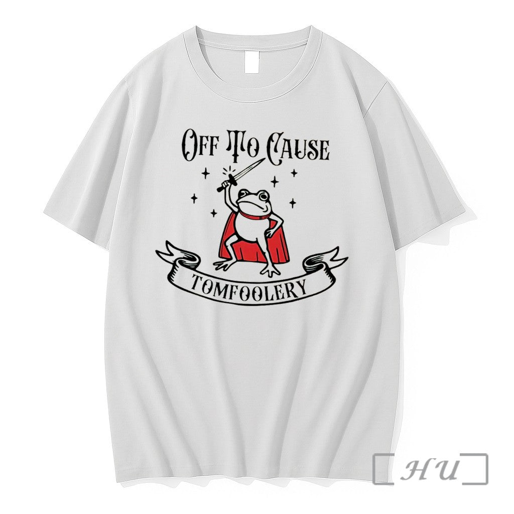 Officials Off To Cause Tomfoolery Cartoon Frog Wearing Red Cape Tee Premium T Shirts Sweater