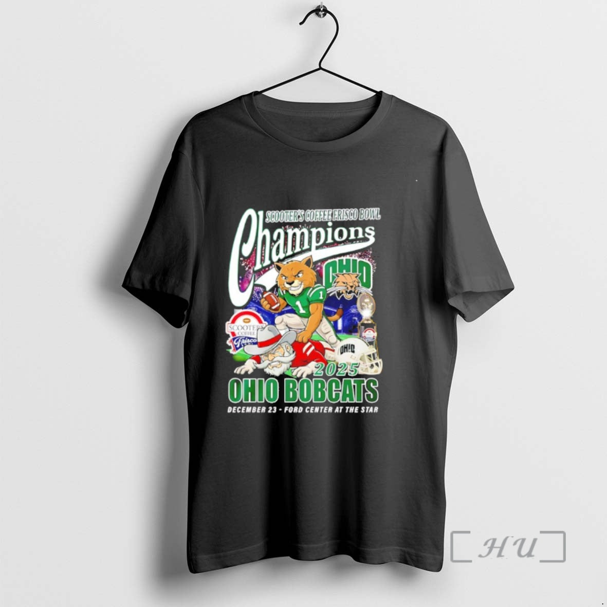 Officials Ohio Bobcats Scooters Coffee Frisco Bowl Champions 2025 Mascot T-Shirts, Hoodie, Sweatshirt | PrintMintTees.com