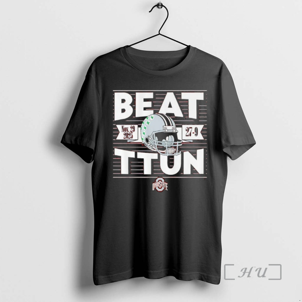 Officials Ohio State Football Beat Ttun In The Game 2025 Helmet Logo Premium T Shirts Hoodie, Sweatshirt | PrintMintTees.com