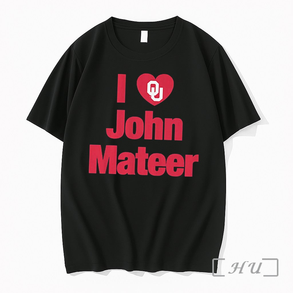 Officials Oklahoma Football I Love John Mateer Heart Tee