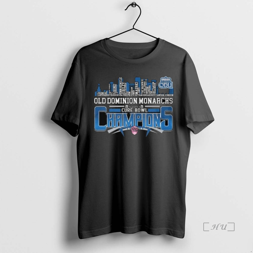 Officials Old Dominion Monarchs 2025 Staffdna Cure Bowl Champions City Skylines Long Sleve Premium T-Shirts, Hoodie,...