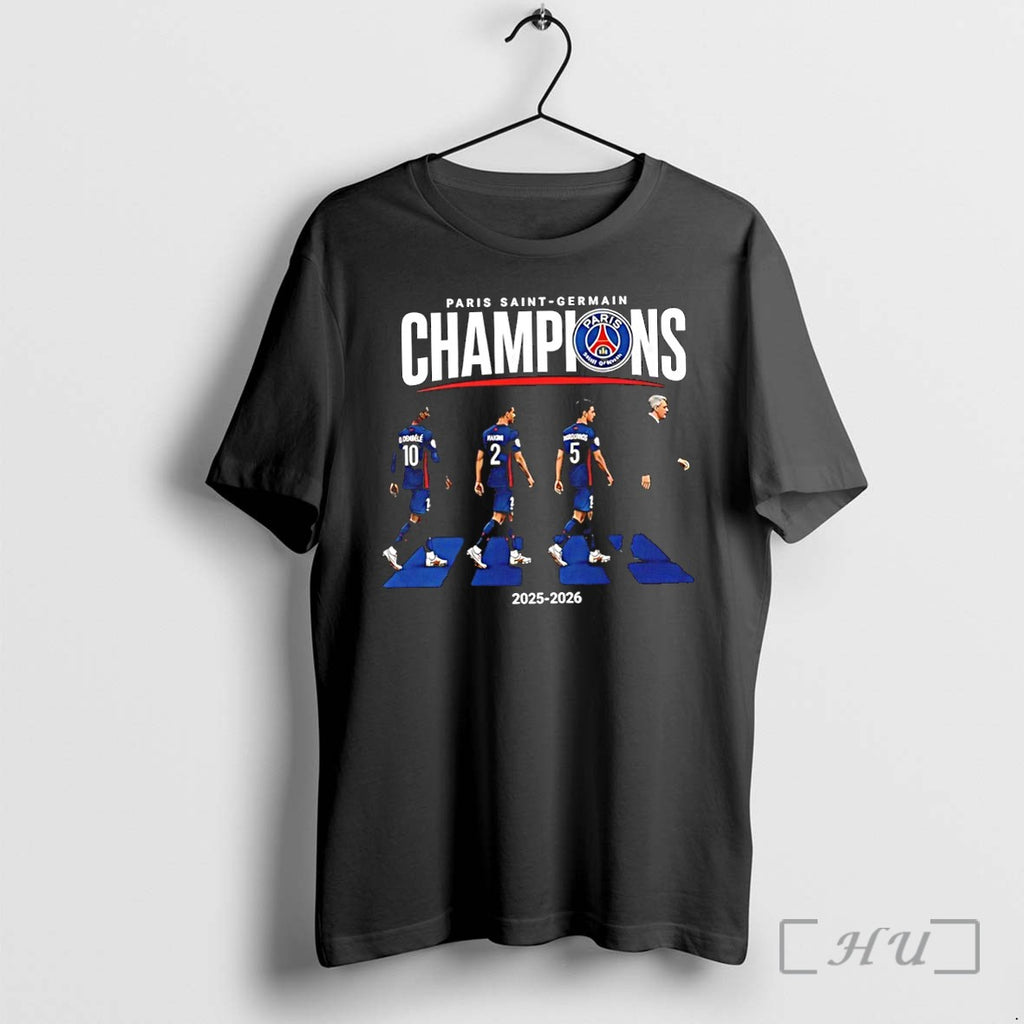 Officials Paris Saint Germain 2025 2026 Champions League Winners Abbey Road Premium T Shirts Sweater
