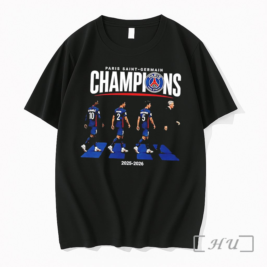 Officials Paris Saint Germain 2025 2026 Champions League Winners Abbey Road Tee Premium T Shirts