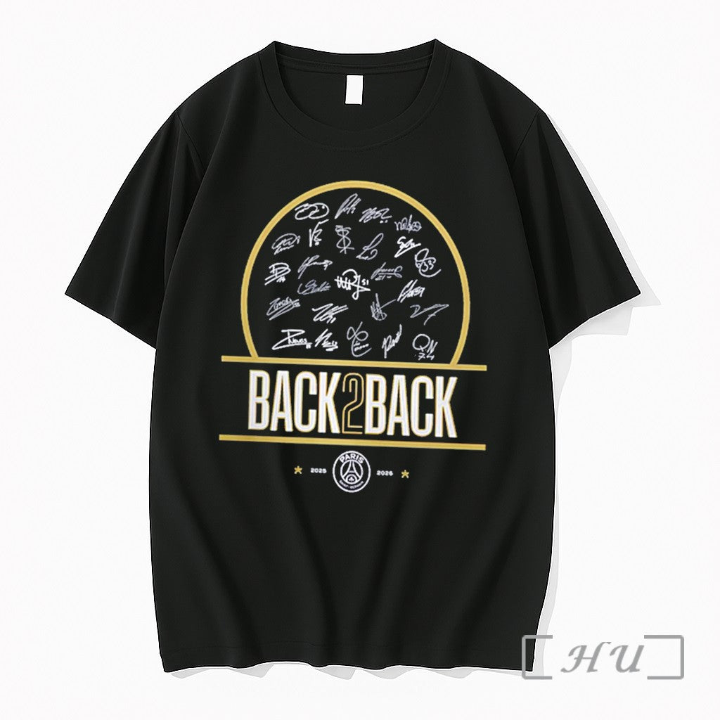 Officials Paris Saint Germain Back To Back Stars 2026 Signatures Tee Premium T Shirts Sweater