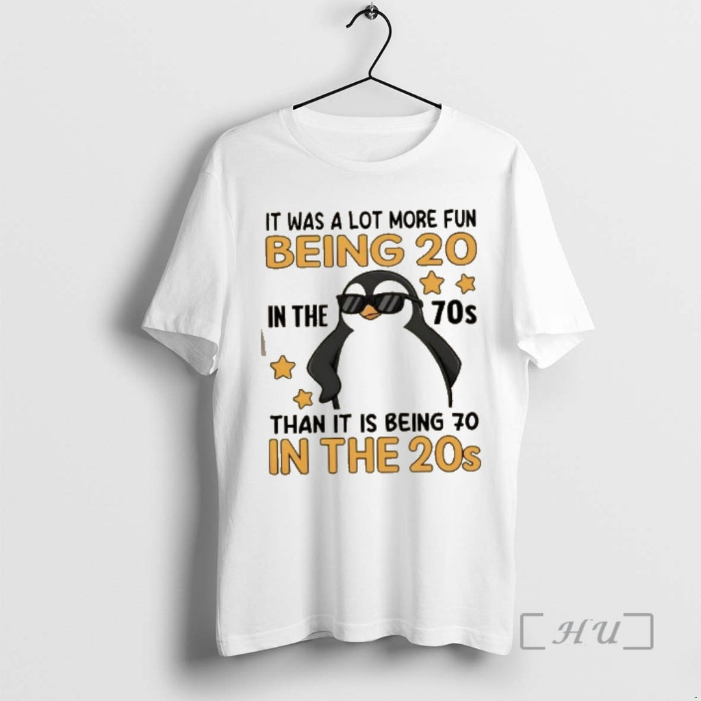 Officials Penguin It Was A Lot More Fun Being 20 In The 70s Than It T-Shirts, Hoodie, Sweatshirt | PrintMintTees.com