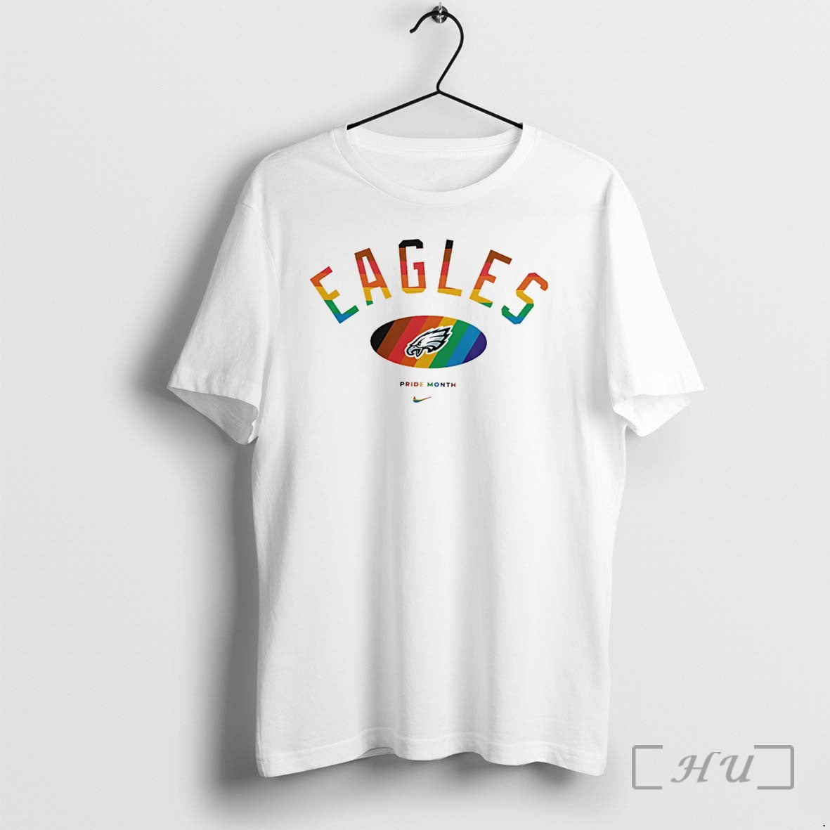 Officials Philadelphia Eagles Pride Month Rainbow Logo Tee