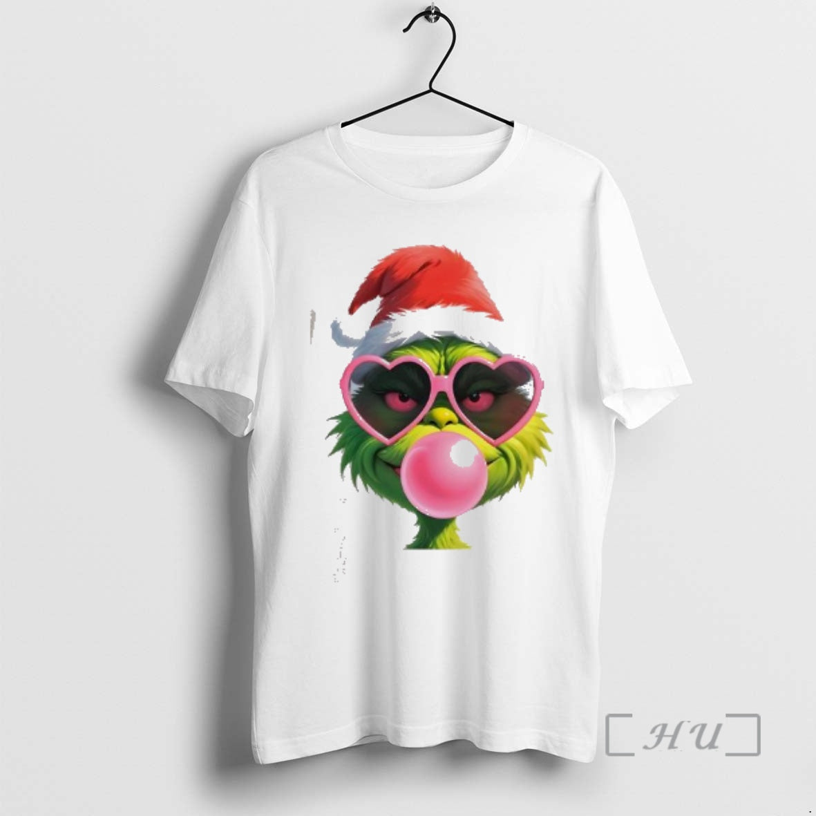 Officials Pink Christmas Grinch Blowing Bubble Heart Cute T-Shirts, Hoodie, Sweatshirt | PrintMintTees.com
