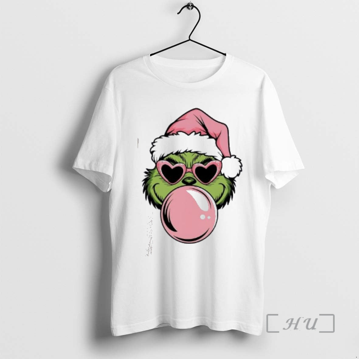Officials Pink Christmas Grinch Blowing Bubble Heart Sunglasses T-Shirts, Hoodie, Sweatshirt | PrintMintTees.com