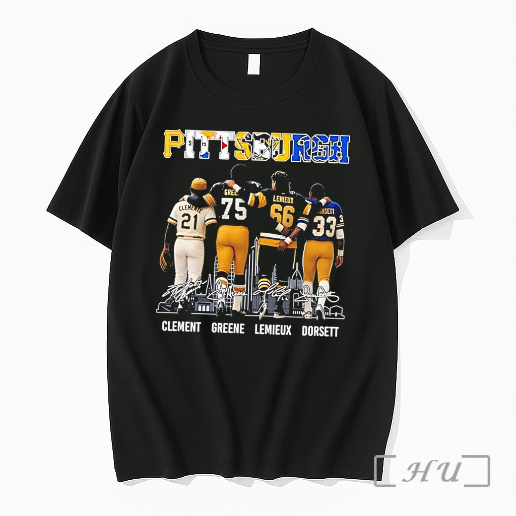 Officials Pittsburgh Clement Greene Lemieux Dorsett Signature Tee