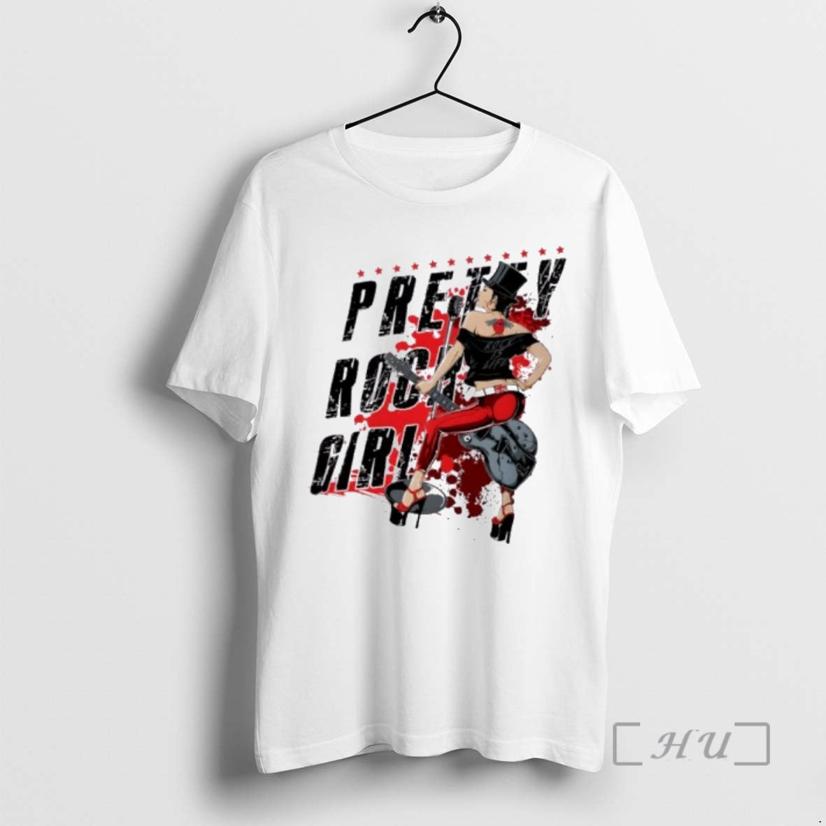 Officials Pretty Rock Girl Rockabilly Pin Up T-Shirts, Hoodie, Sweatshirt