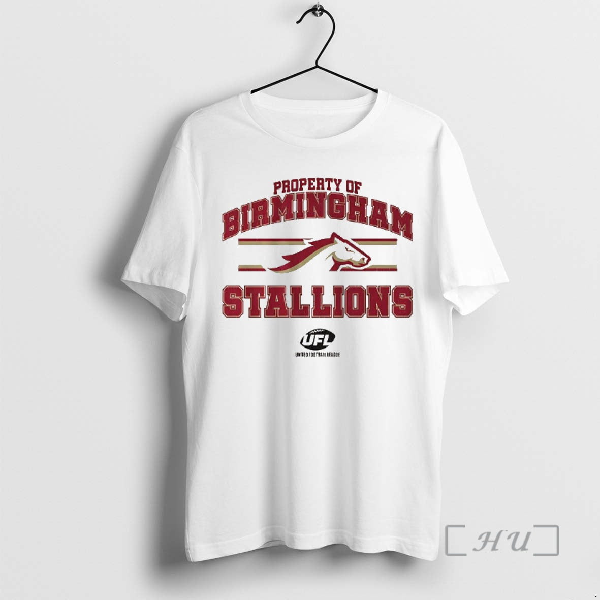 Officials Property Of Birmingham Stallions Ufl Logo Striped T-Shirts, Hoodie, Sweatshirt | PrintMintTees.com