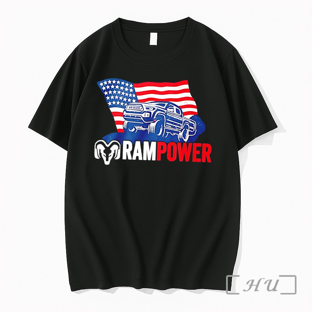 Officials Ram Truck Rampower Patriotic American Automotive Pride Tee