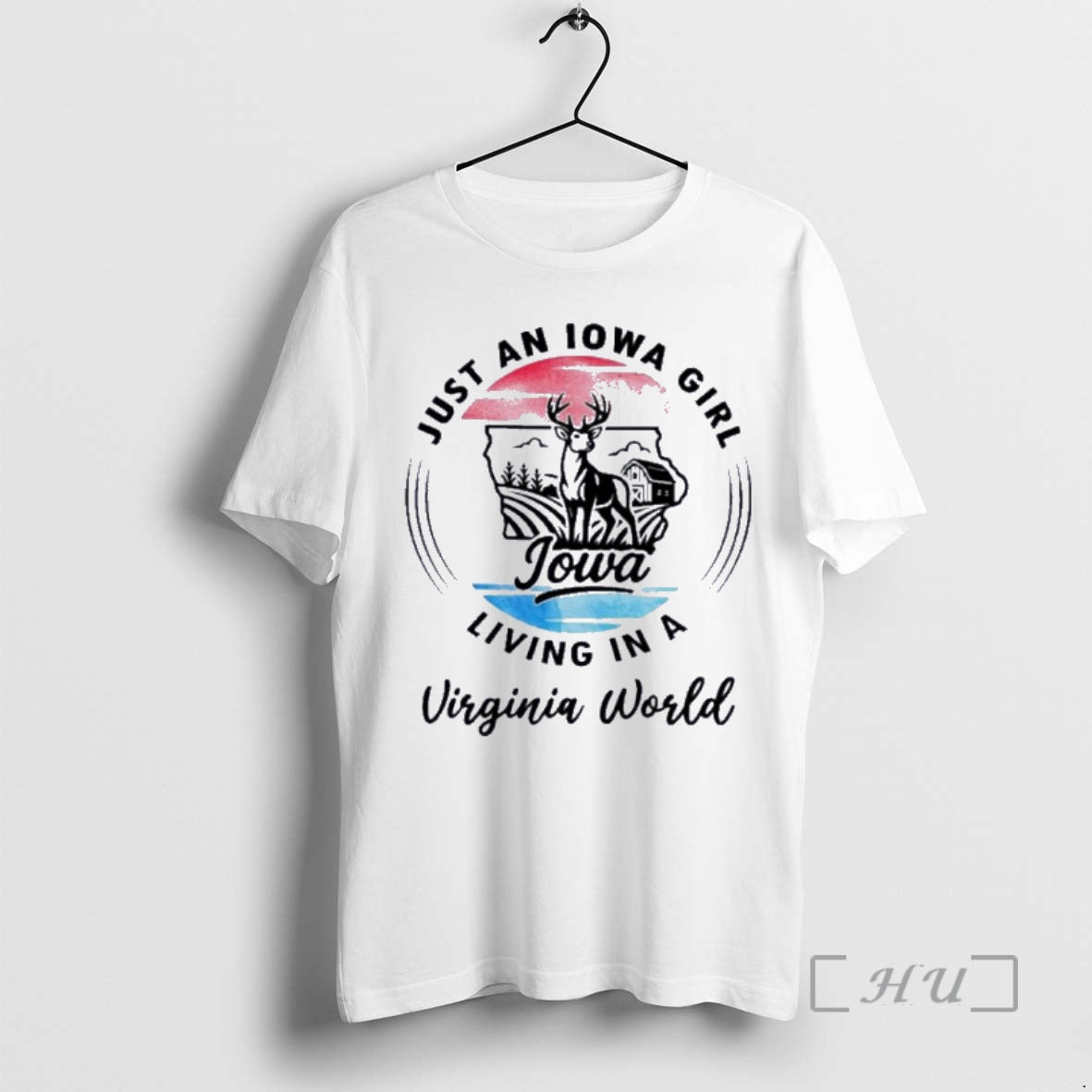 Officials Reindeer Just An Iowa Girl Living In A Virginia World Premium T Shirts Sweater Hoodie, Sweatshirt