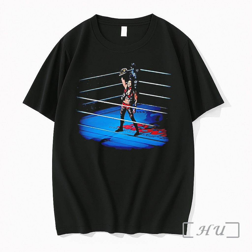 Officials Rhea Ripley Holding Championship Belt Illustration Tee