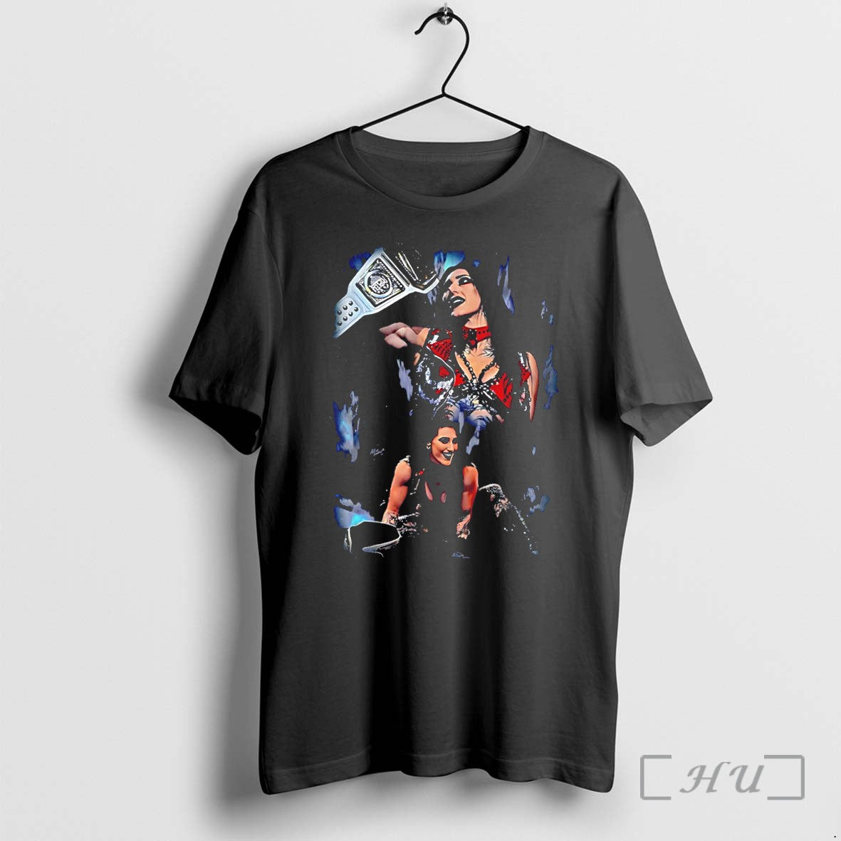 Officials Rhea Ripley Holding Championship Belt Vintage Tee