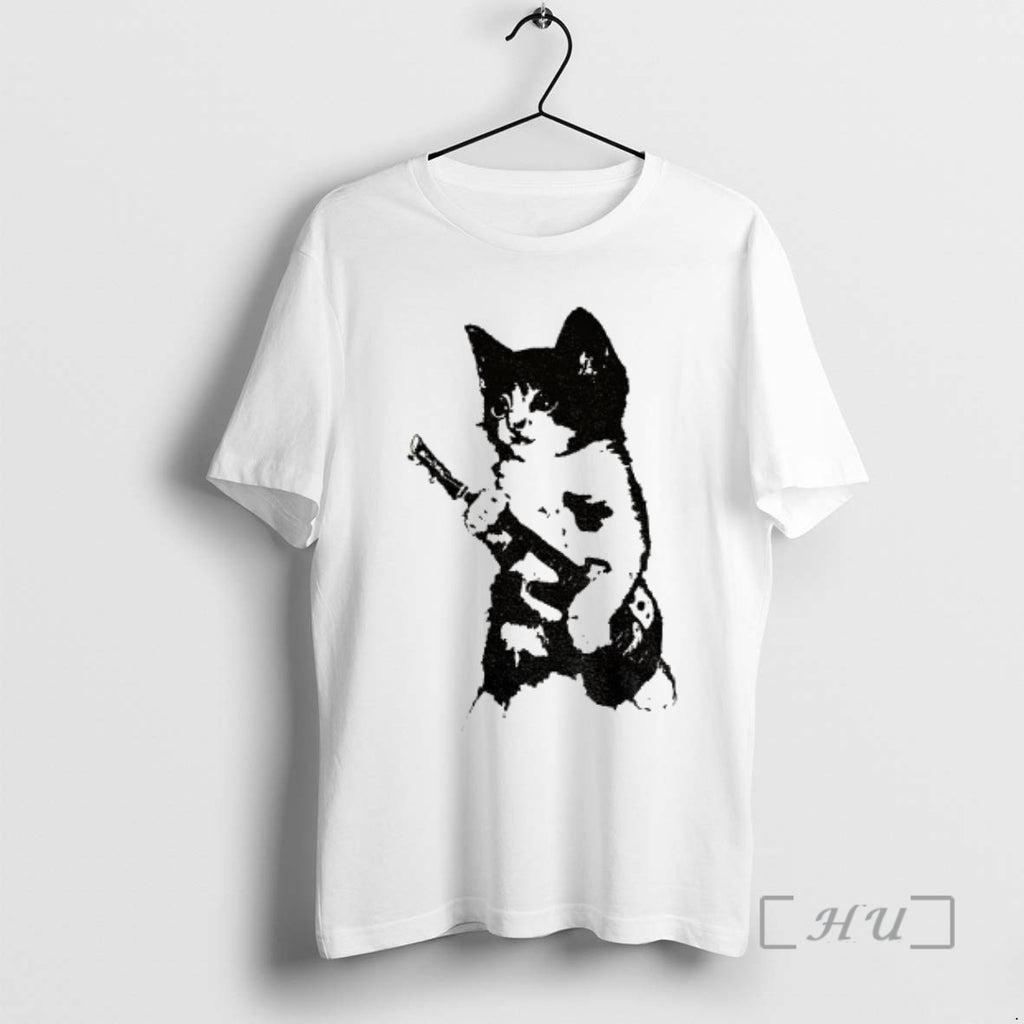 Officials Rockstar Kitten Holding Gun Vintage T-Shirts, Hoodie, Sweatshirt | PrintMintTees.com