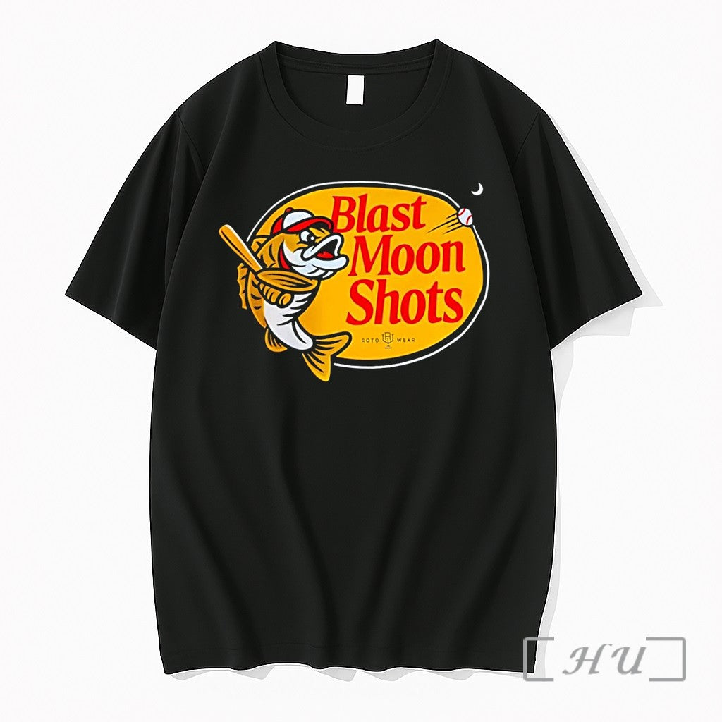 Officials Roto Wear Fish Hitting Baseball Blast Moon Shots Black