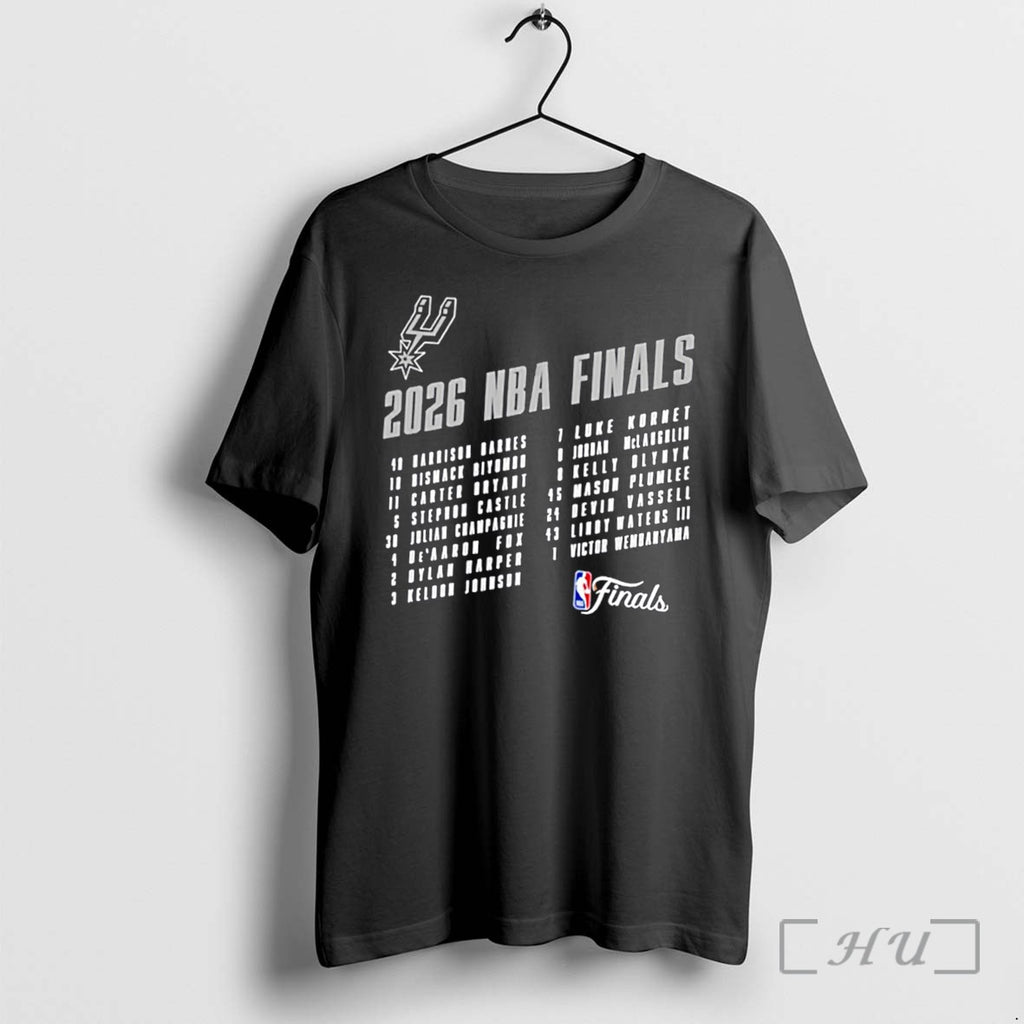 Officials San Antonio Spurs 2026 Nba Finals Roster Tee