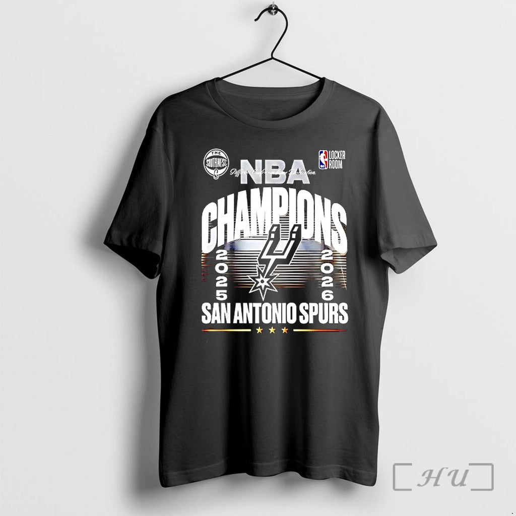 Officials San Antonio Spurs 2026 Nba Southwest Division Champions Locker Room Logo Premium T Shirts