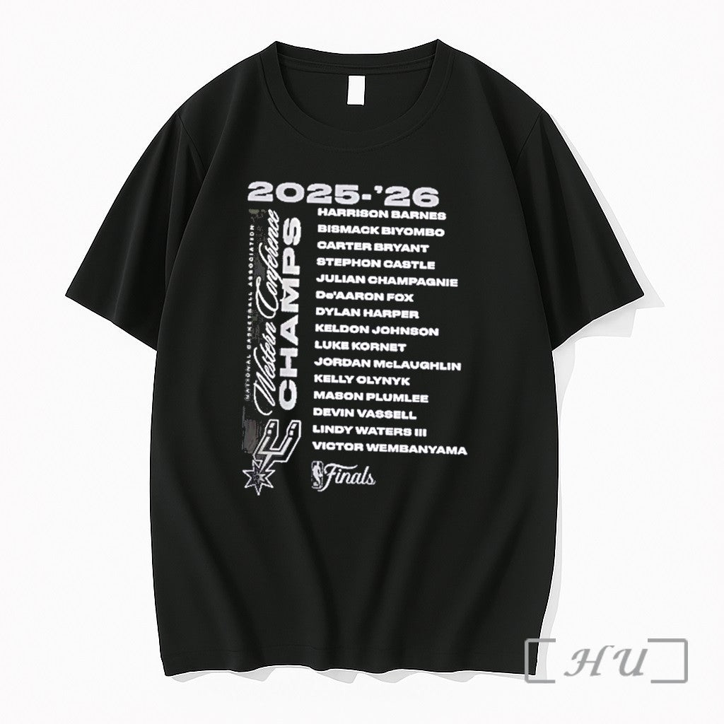 Officials San Antonio Spurs 2026 Nba Western Conference Champions Roster Tee Premium T Shirts Sweater