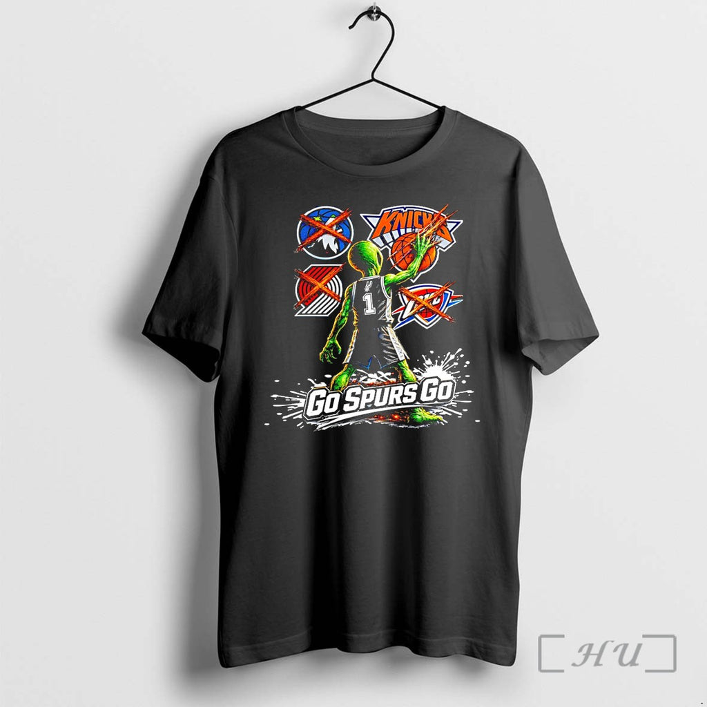 Officials San Antonio Spurs Alien Basketball Logo Rivalry Teams Go Spurs Go Premium T Shirts