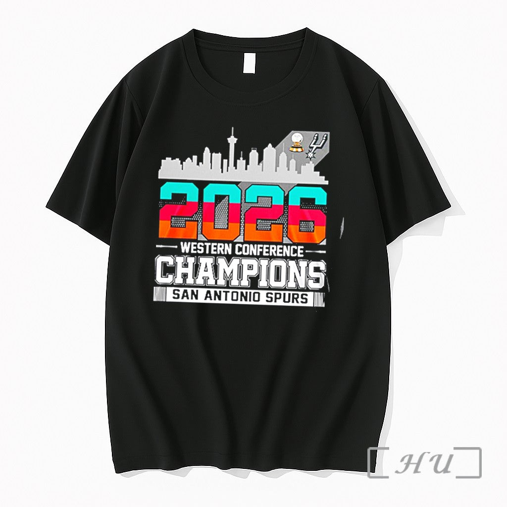 Officials San Antonio Spurs Basketball Western Conference Champions 2026 Skyline Tee Premium T Shirts Sweater