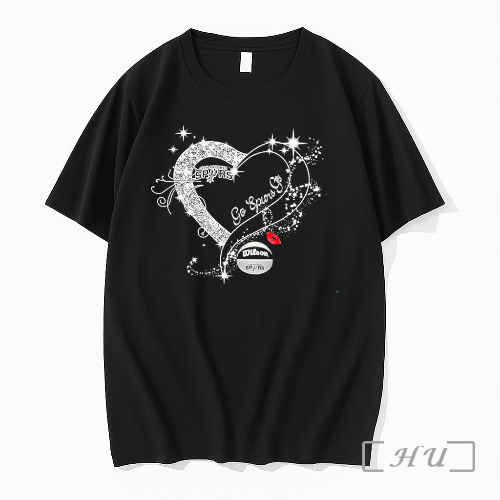 Officials San Antonio Spurs Go Spurs Go Heart Diamond Logo