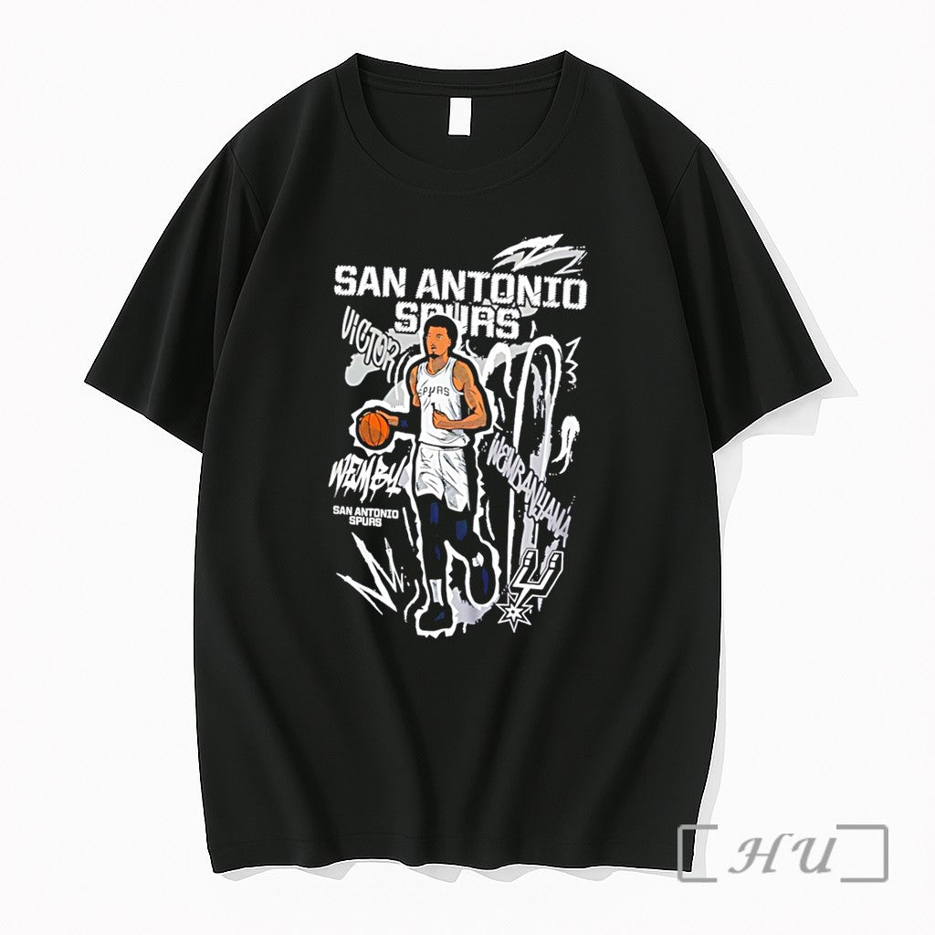 Officials San Antonio Spurs Victor Wembanyama Wemby Holding Ball Illustration Tee Premium T Shirts Sweater