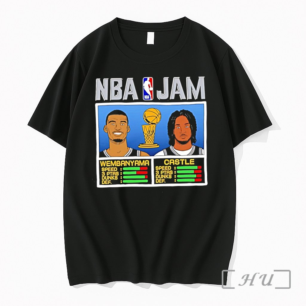 Officials San Antonio Spurs Victor Wembanyama And Stephon Castle Nba Jam Premium T Shirts Sweater