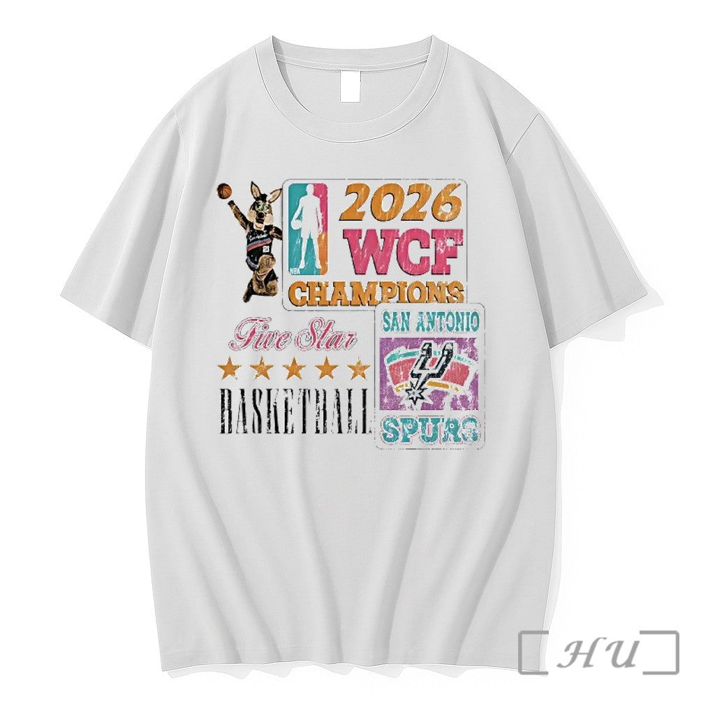 Officials San Antonio Spurs Wcf Champions Five Star Basketball 2026 Mascot Premium T Shirts Sweater