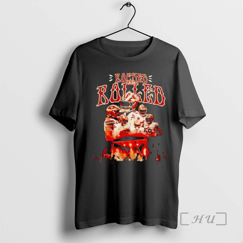 Officials San Francisco 49er Rocked And Rolled Win Win Win 2025 Premium T Shirts Sweater Hoodie, Sweatshirt
