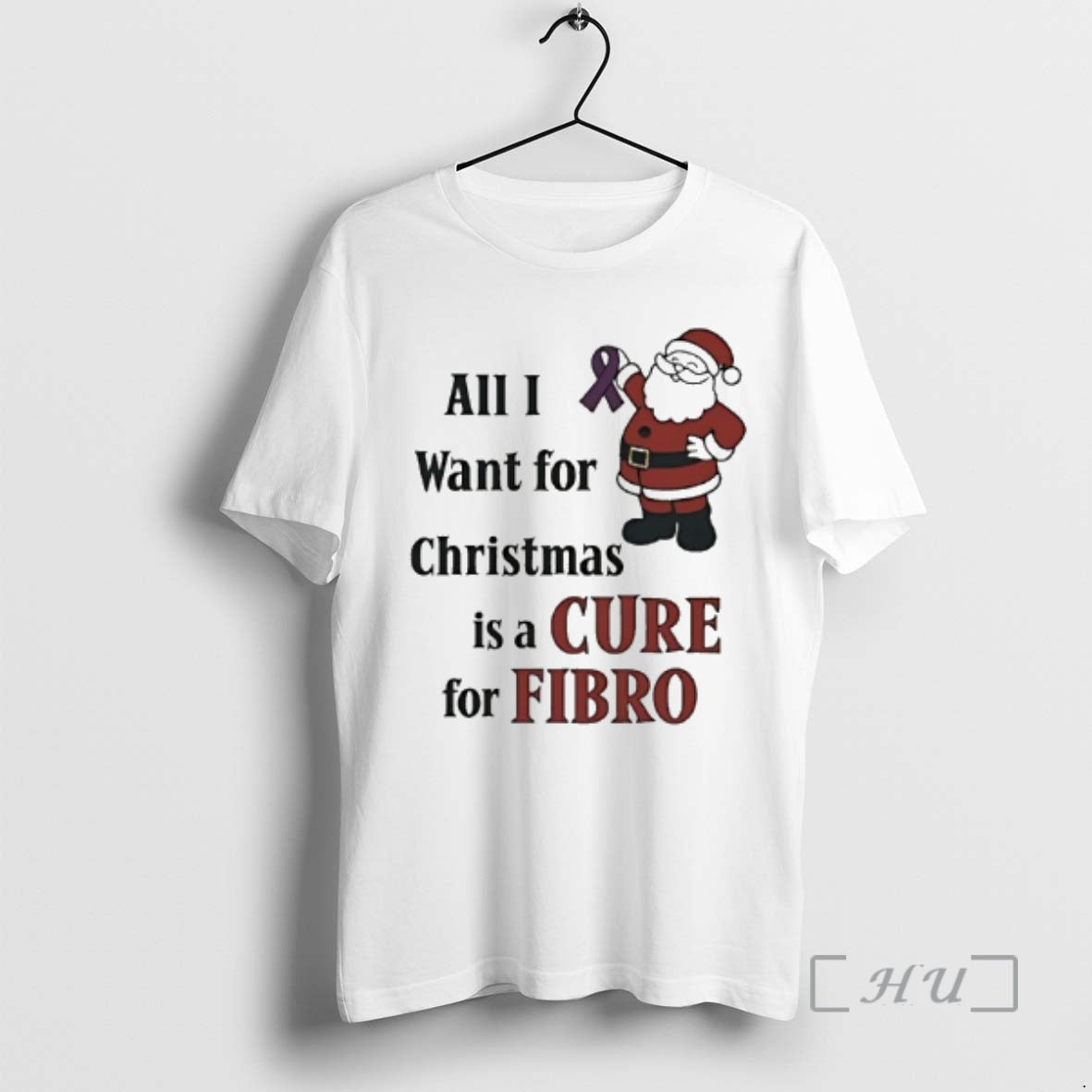Officials Santa Awareness All I Want For Christmas Is A Cure For Fibro Premium T-Shirts, Hoodie, Sweatshirt