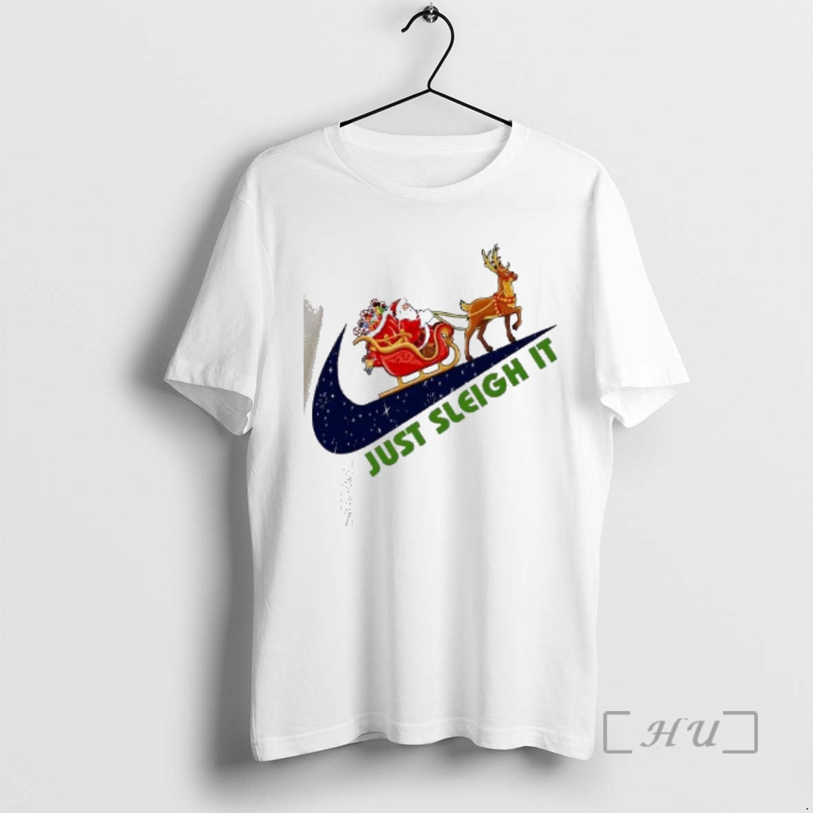 Officials Santa Claus On A Sleigh Pulled By Reindeer Just Sleigh It Premium T Shirts Hoodie, Sweatshirt | PrintMintTees.com